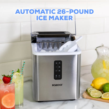 Igloo Automatic Ice Machine Self Cleaning Countertop Ice Maker for Water Bottle & Drinks, Aqua