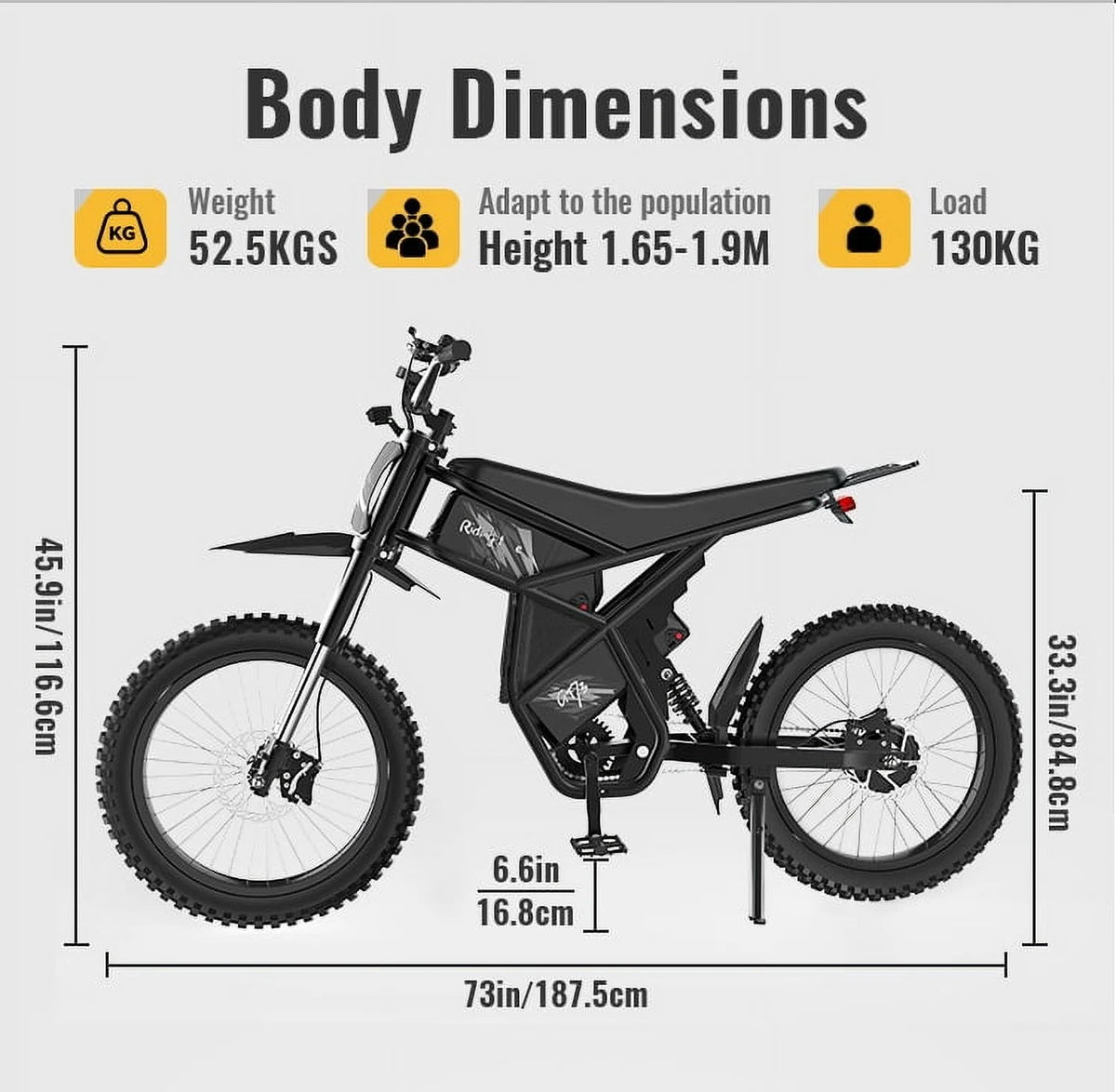 GT73 Electric Bike for Adults, 2000W UL 2849 Electric Dirtbike with 25" Motorcycle Tires,48V36.4AH Dual Battery EBike, Max 37 mph & 85 mile Long Range, Dual Hydraulic Brakes & Full Suspension