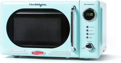 Nostalgia Retro Microwave for Countertop 0.7 cu ft Vintage Microwave, Pink