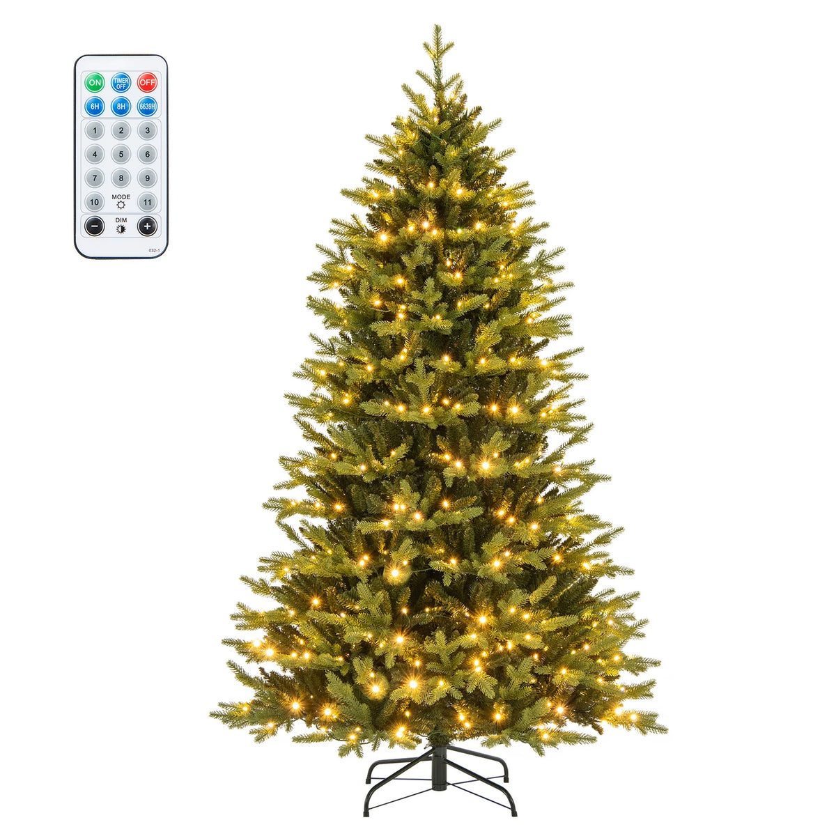 Costway 5 FT Pre-Lit Christmas Tree Hinged with 250 Multi-color Lights & 844 Branch Tips