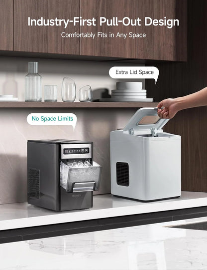 HiCOZY Ice Maker Portable Countertop, Ice Machine Countertop Ice in 6 Mins, 24 lbs/Day, Icemaker with Ice Scoop, for Gifts