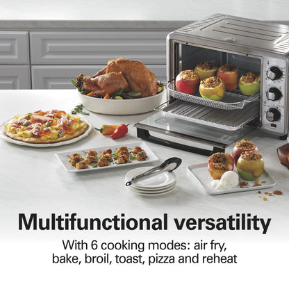 Hamilton Beach Sure-Crisp 6 Slice Countertop Toaster Oven with Sure-Crisp Air Fryer Function, Stainless Steel