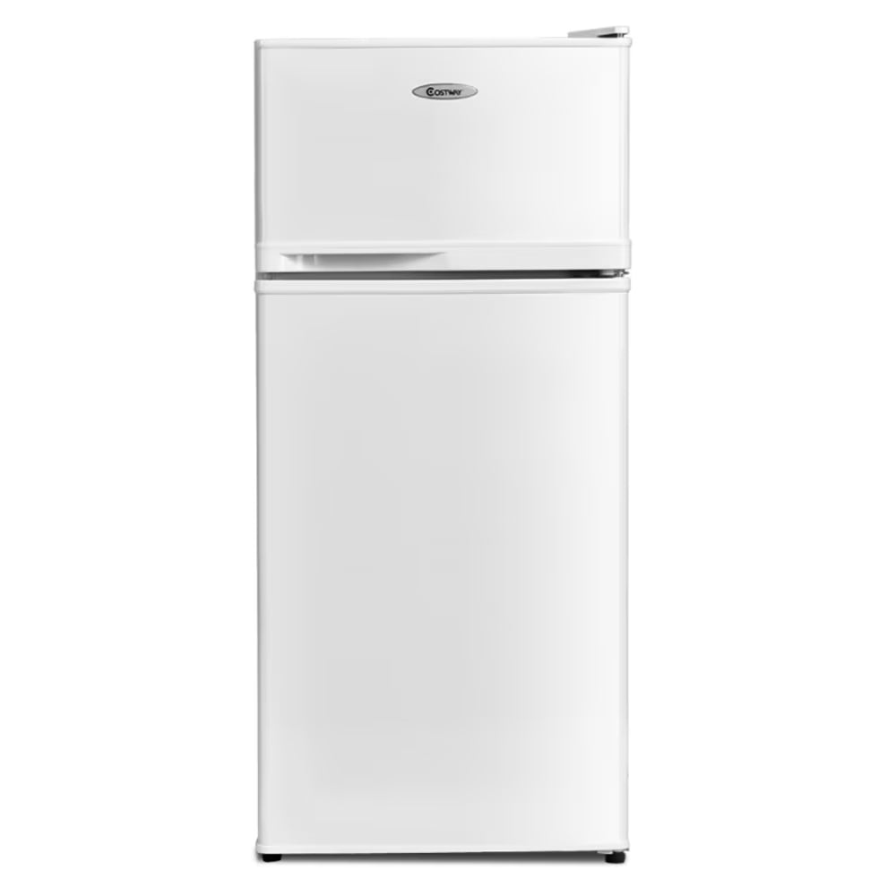 Canddidliike 2 Doors Cold-rolled Sheet Compact Refrigerator-White, Fridge with Freezer, Fridge, Adjustable Thermostat