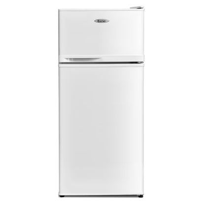 Canddidliike 2 Doors Cold-rolled Sheet Compact Refrigerator-White, Fridge with Freezer, Fridge, Adjustable Thermostat
