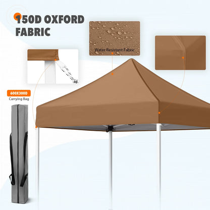 EAGLE PEAK 5x5 Pop Up Canopy Tent Instant Outdoor Canopy Easy Set-up Straight Leg Folding Shelter（Blue）