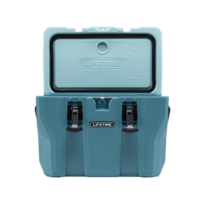 Lifetime 28 qt Bear-Resistant Camping Cooler, Premium High Performance, Ice Retention, Hard Cooler, 20 Can Capacity, Boulder Gray (91289)