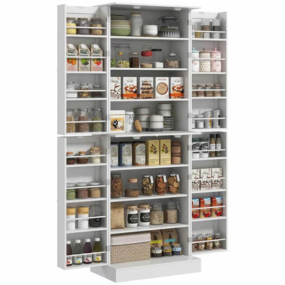 Spaco 17-Tier Kitchen Small Pantry Cabinet with 2 Doors and 6 Adjustable Shelves, Cabinet Pantry, Freestanding 5-Tier Shelving Pantries for Kitchen Storage, Gray