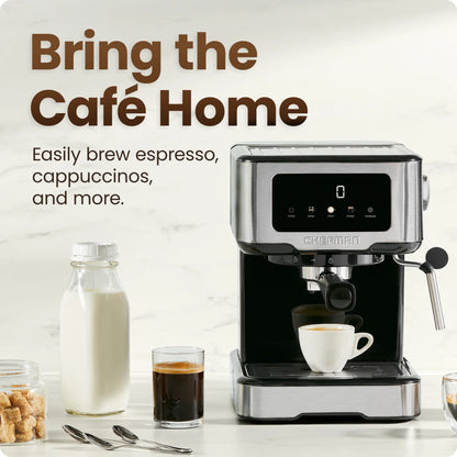 Chefman CraftBrew Espresso Machine w/ Steam Wand and Touch Controls �C Stainless Steel