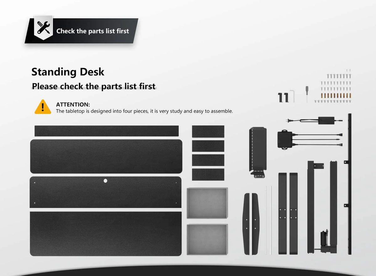 Fezibo Height Adjustable Electric Standing Desk with Drawers and Storage Shelf, Sit Stand Desk with Splice Board, Black Finish, 55"
