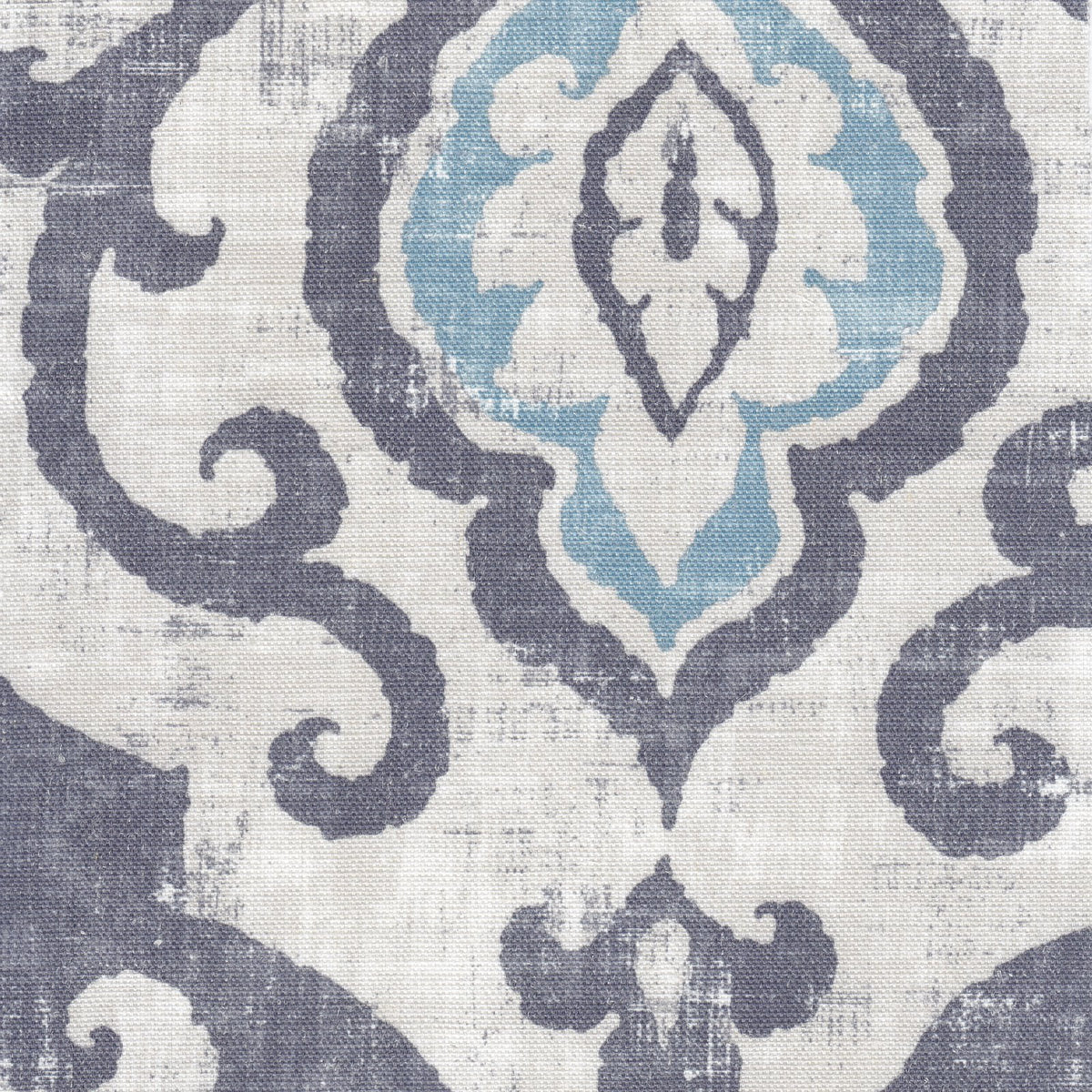HomePop Classic Swoop Accent Chair - Blue and White Damask