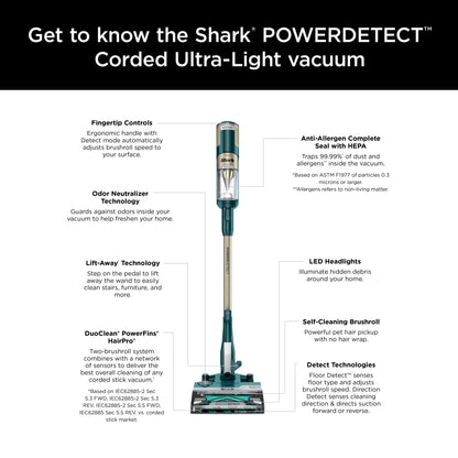 Shark POWERDETECT Corded Stick Vacuum, DuoClean & Odor Neutralizer Technology