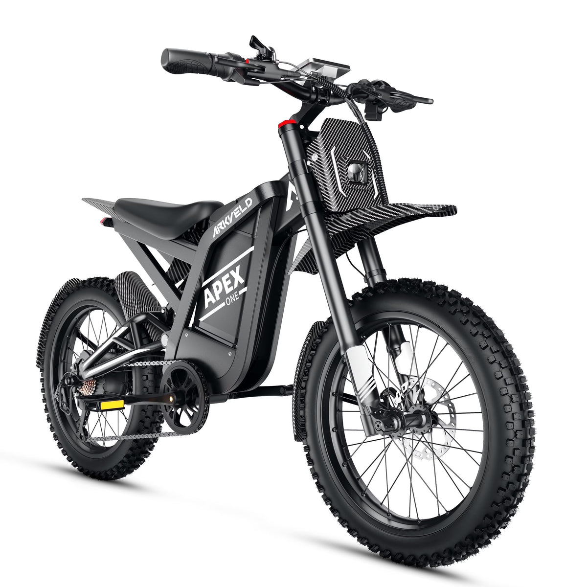 Arkveld Electric Bike for Adults, Peak-3000W, Max 40MPH and 80Miles Electric Motorcycle,25" Fat Tire Dirt Bike, APEX1 7-Speed E-Bike��White