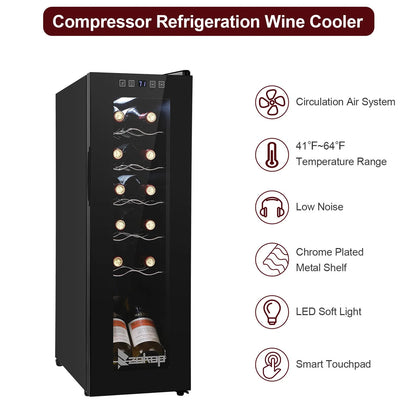 Ktaxon 18 Bottle Compressor Wine Cooler Freestanding Wine Fridge, Fast Cooling, Low Noise