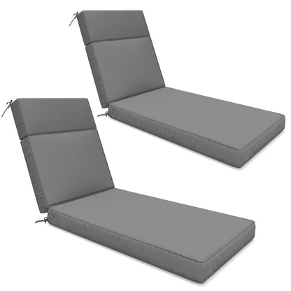Kimunuk Outdoor Chaise Lounge Cushions set of 2, 80" x 26" x 4" Waterproof Pool Beach Recliner Replacement Cushions with Ties, Navy