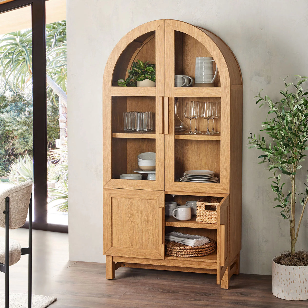 Better Homes & Gardens Juliet Kitchen Rounded Arch Cabinet, Rich Black