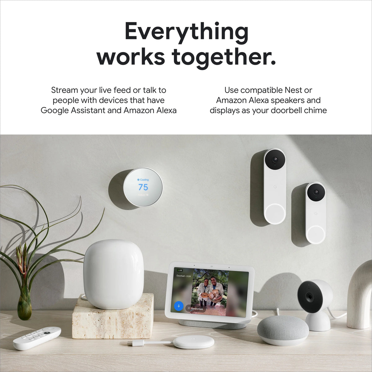 Google Nest Doorbell (Wired, 2nd gen) - Video Doorbell Camera - Doorbell Security Camera - Snow