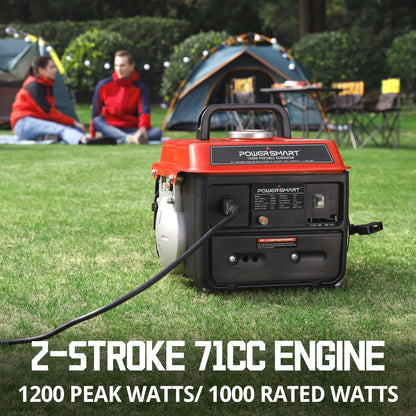 PowerSmart 1200W Portable Generator, Inverter Generator, Gasoline Powered Portable Generator, Low Noise，PS50