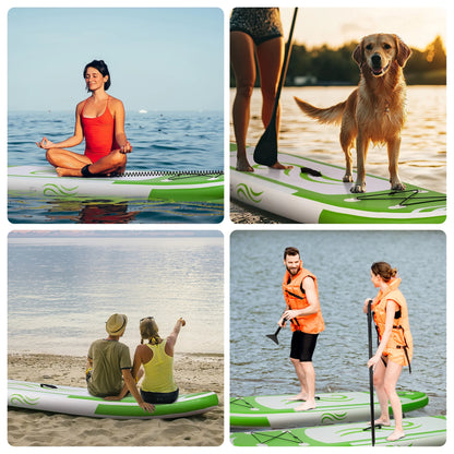 Naipo Paddle Board 10ft Inflatable Paddle Board 6in Thick Non-Slip Deck Stand Up SUP with Paddle Accessories for Adults Youth Family Fishing