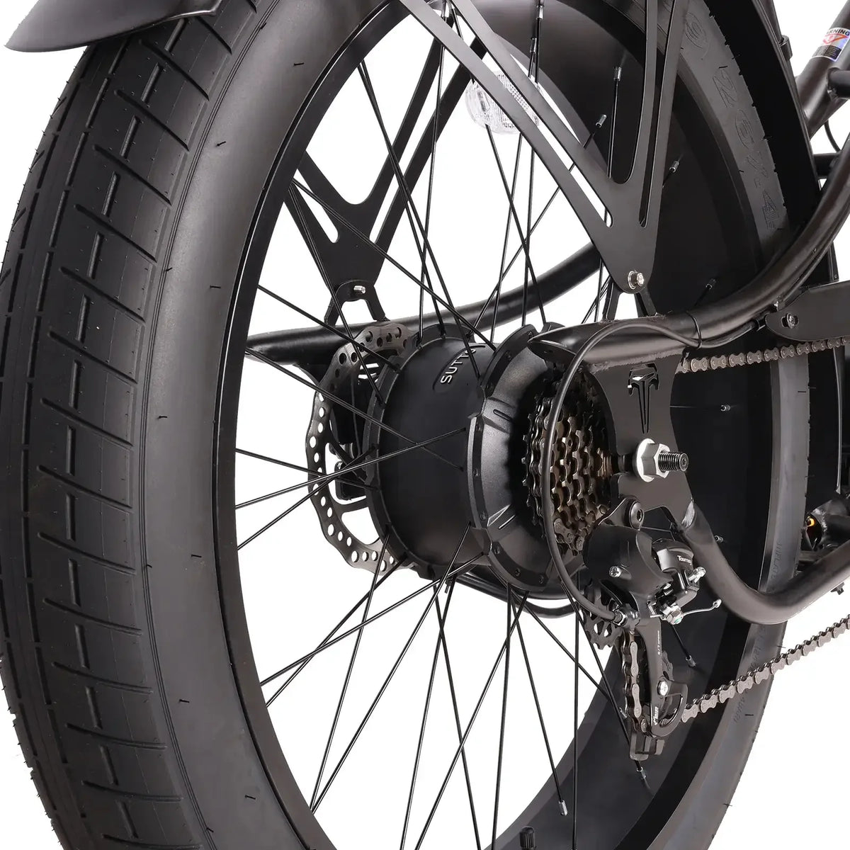 Tracer Legend GT7 Cruiser Chopper E-bike, 1000W Motor, 7 Speed, Disc Brake, for Men, Matte Black