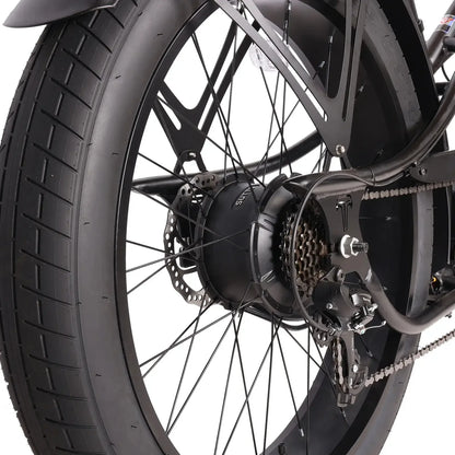 Tracer Legend GT7 Cruiser Chopper E-bike, 1000W Motor, 7 Speed, Disc Brake, for Men, Matte Black