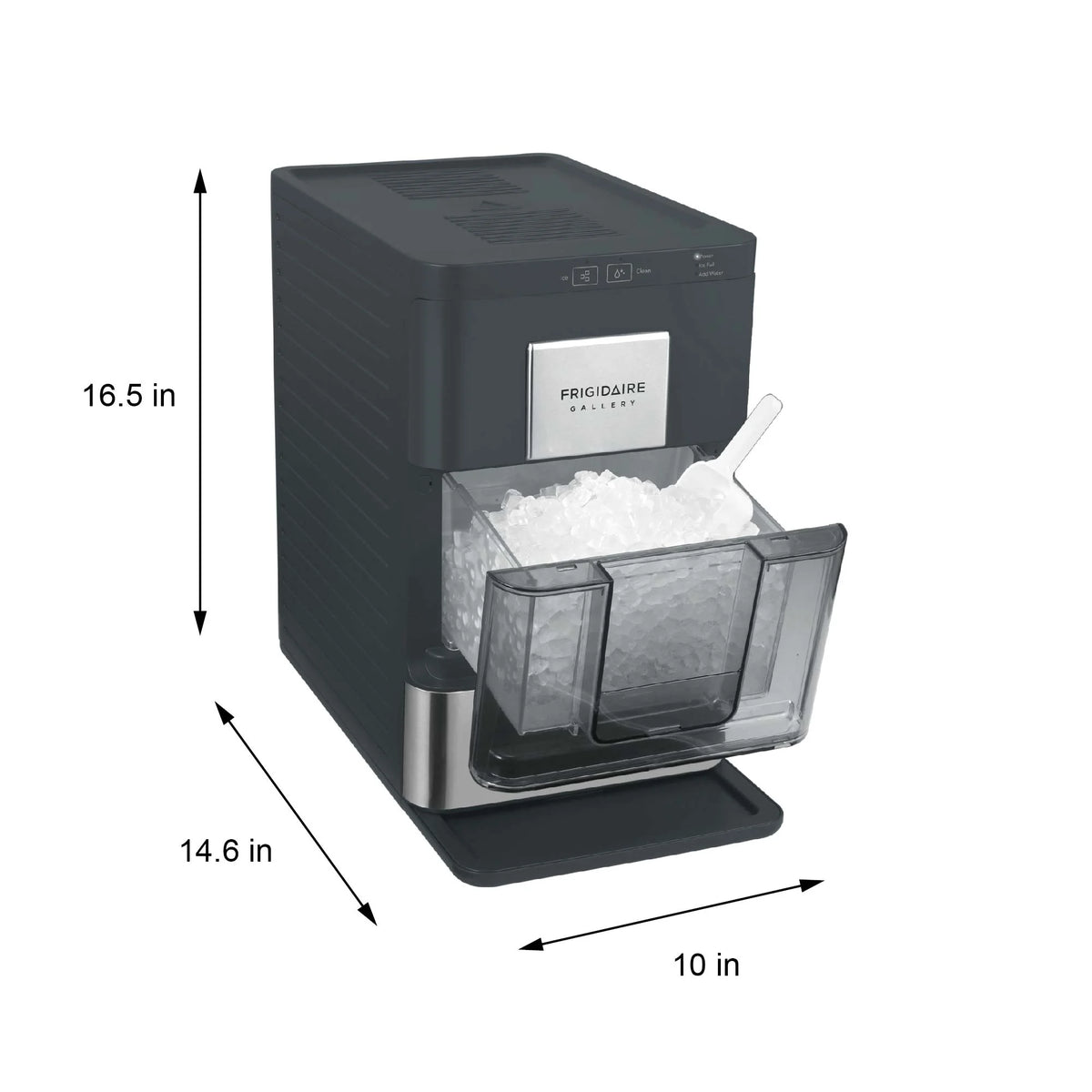 Frigidaire Nugget Ice Maker EFIC256, Countertop Nugget Ice Machine with Transparent Window, Nugget Ice Maker with 44 lbs. Capacity, Auto Self Cleaning Ice Maker Machine, Black