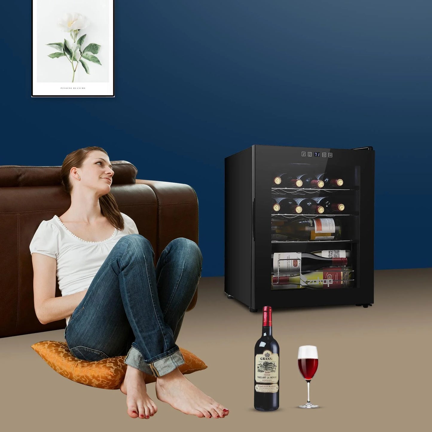 Ktaxon 18 Bottle Compressor Wine Cooler Freestanding Wine Fridge, Fast Cooling, Low Noise