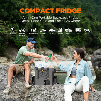 Litheli 16L Backpack Refrigerator, Portable Electric Fridge Freezer Compressor Cooler for Fast Cooling Down to -4��F with Ergonomic Backpack Design for Camping, Road Trips, RV, Boat, Beach