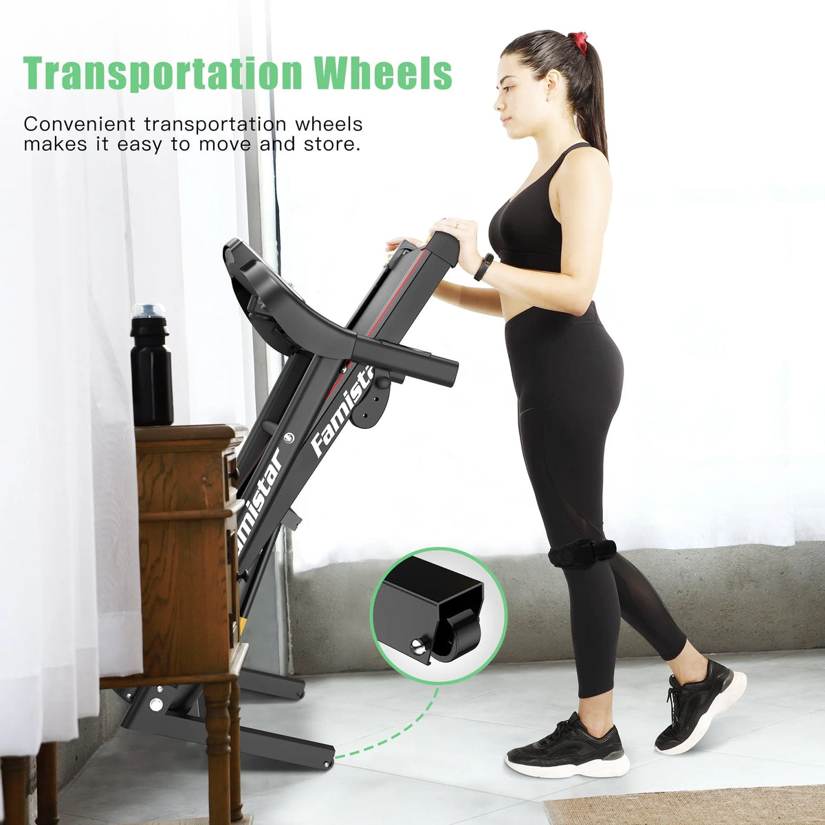 Folding Electric Exercise Treadmill with Adjustable 12% Incline and LCD Display| Bluetooth for Home and Apartment|Motorized Treadmill with 12 Automatic Programs| 265 lb Weight Capacity| LCD Display