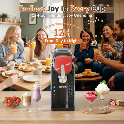 BIZAURA Slushie Machine, Slushy Machine for Home No Ice Need, Professional Frozen Drink Maker, 6 Presets for Milkshakes, Frapp��s, Slush, Ice Cream