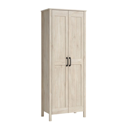 Sauder Two-Door Storage Cabinet, Chalk Oak Finish