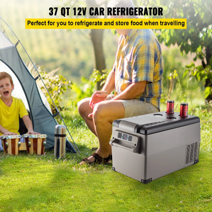 BENTISM 22L Portable Car Refrigerator, 23 Quart RV Fridge, 12/24V DC & 110-240V AC Vehicle Car Truck Boat Mini Electric Cooler for Driving Travel Fishing Outdoor and Home Use