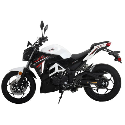 X-Pro Python 250 Electronic Fuel Injection Gas Motorcycle with Manual Transmission, Electric Start! 17" Wheels! Assembled In Crate!