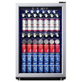 EUHOMY 145 Can Beverage Refrigerator and Mine Cooler with Glass Door with Adjustable Shelves