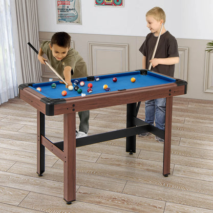 Costway 48" Pool Table for Kids & Adults with Full Set of Balls 2 Cue Sticks 2 Chalks Green