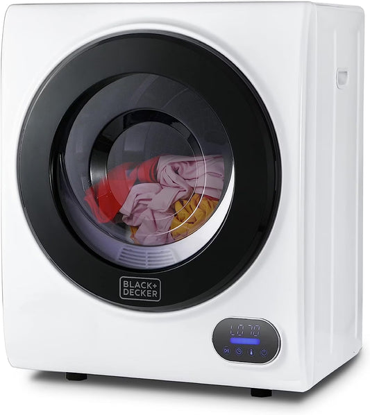 BLACK+DECKER BCED37 Compact Dryer for Standard Wall Outlet, Small, 4 Modes, Load Volume 13.2 lbs., White