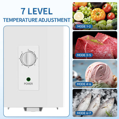 BANGSON 7.0 Cu.Ft Chest Freezer, Deep Freezer with Adjustable Thermostat, Top Open Door Freezer with Removable Basket, Quiet Operation, Ideal for Kitchen/Apartment/Office