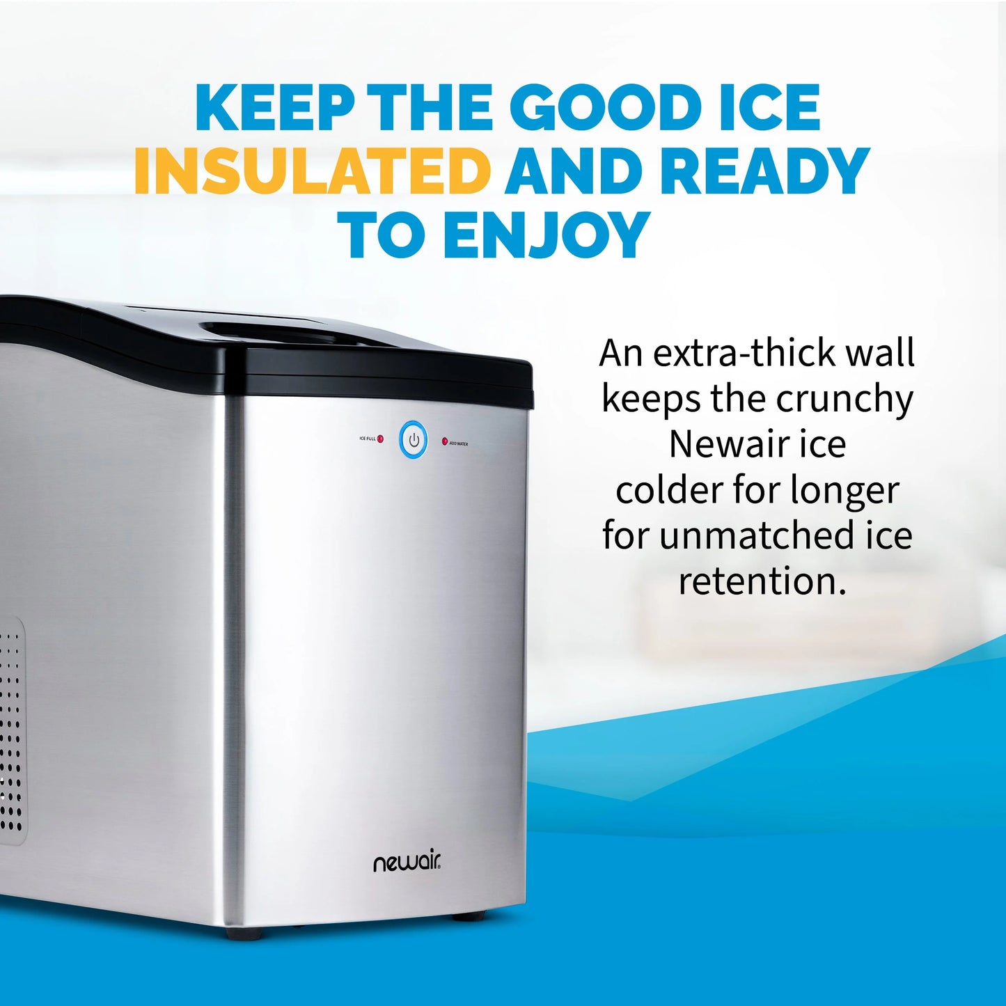 Newair 45lb. Nugget Countertop Ice Maker, Self-Cleaning, Silver
