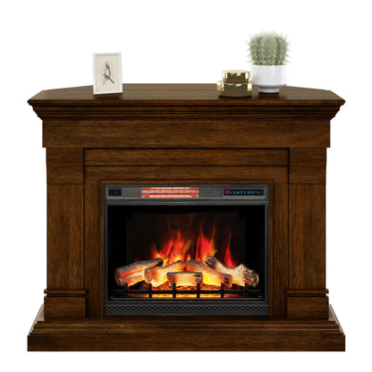 Tresanti Norah 52.9' Mantel with Corner Extension and ClassicFlame Electric Fireplace