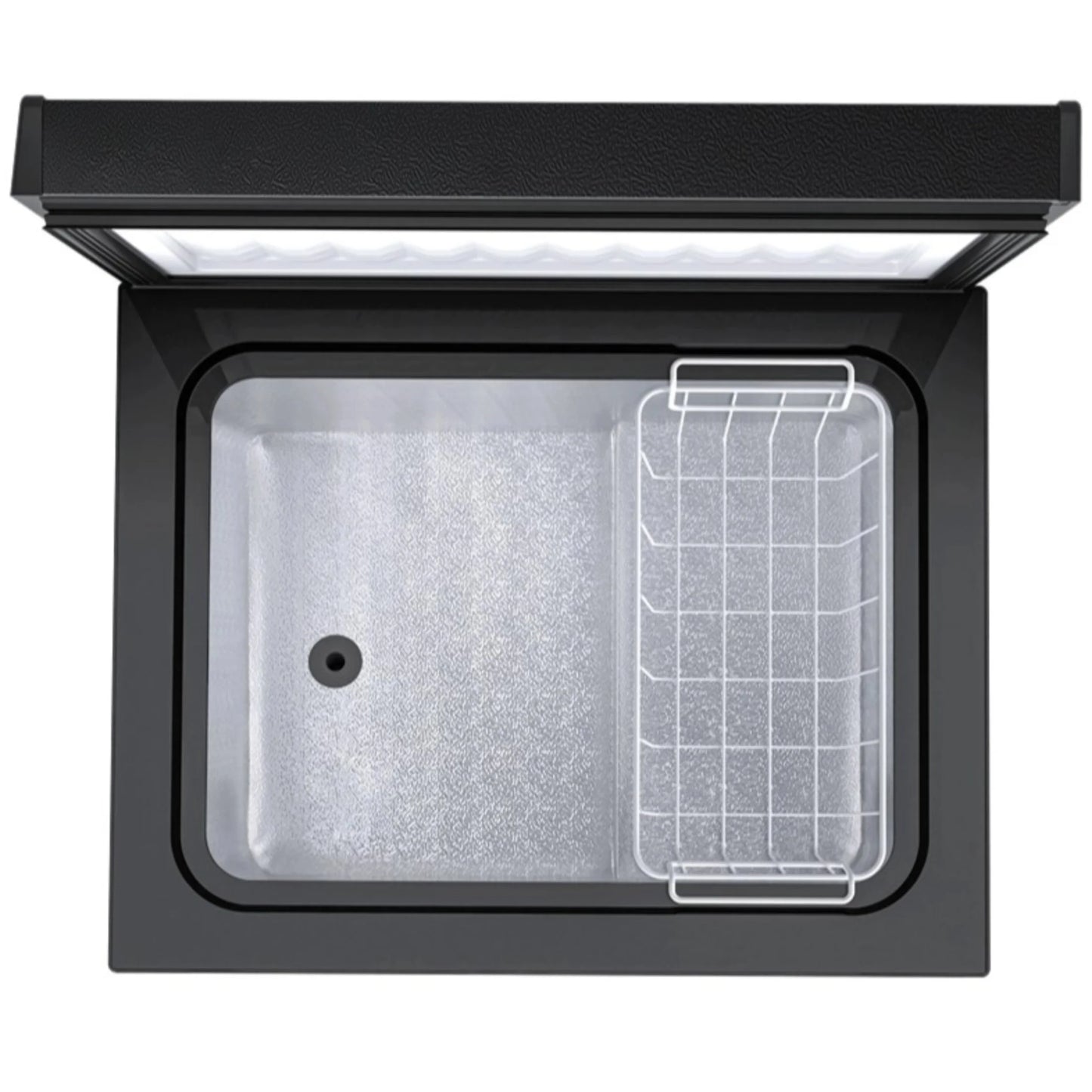 Auseo 2.5 cu. ft. Chest Freezer with 2 baskets Free Standing Top open Door Deep Compact Freezer Suitable for Home/RV/Kitchen/Office-Black