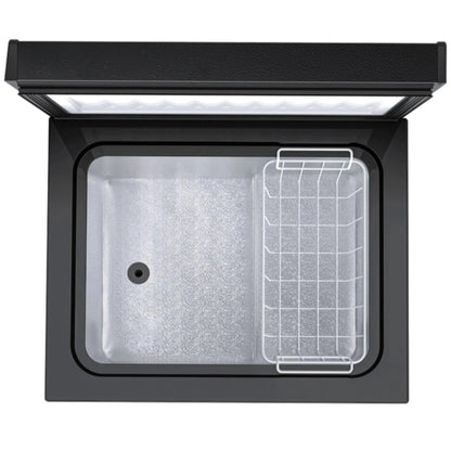 Auseo 2.5 cu. ft. Chest Freezer with 2 baskets Free Standing Top open Door Deep Compact Freezer Suitable for Home/RV/Kitchen/Office-Black