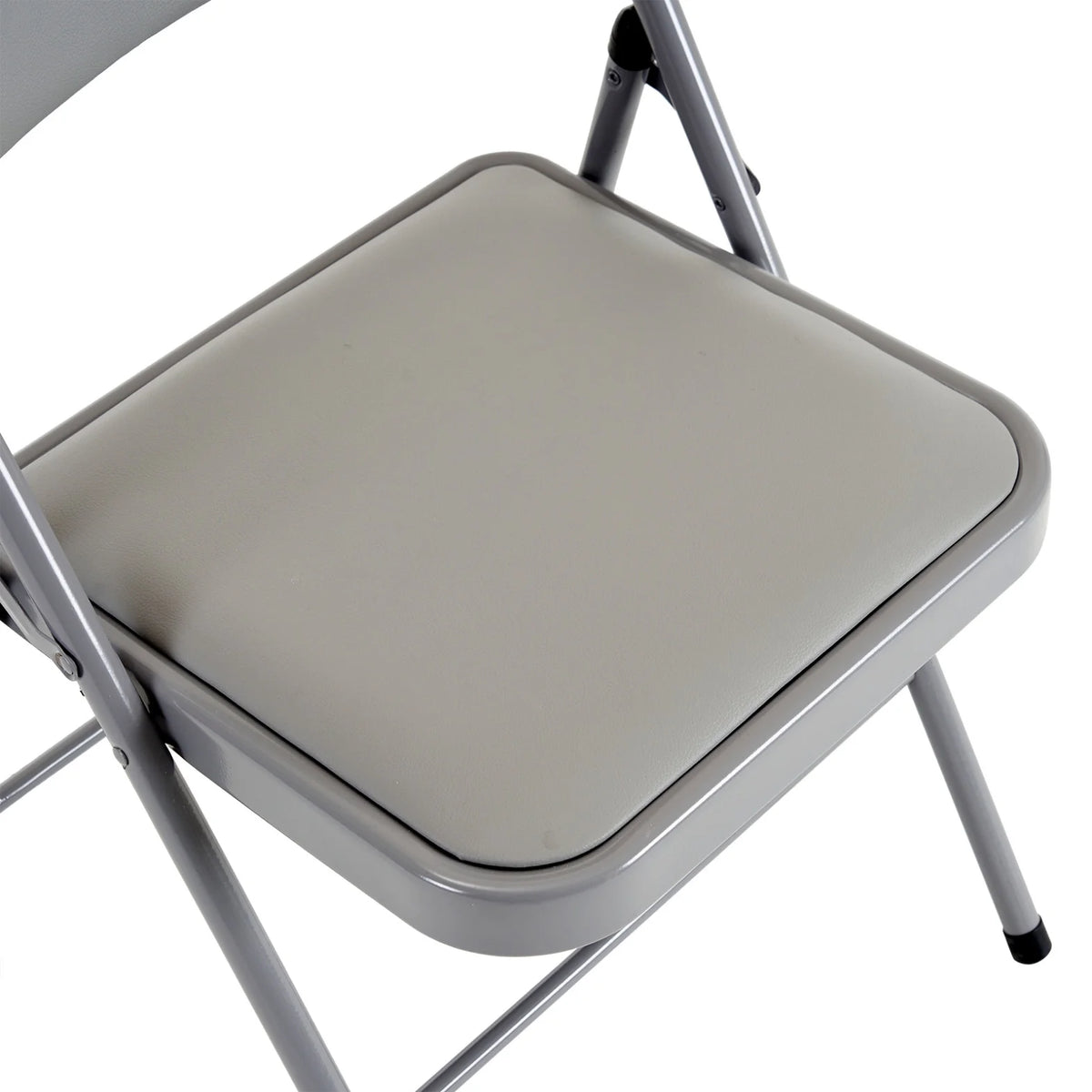 6 Pack Gray Folding Chairs with Padded Seats, Portable Stackable Foldable Chairs for Indoor & Outdoor, Commercial Seat with Metal Frame for Events Office Wedding Party, 330lbs Capacity