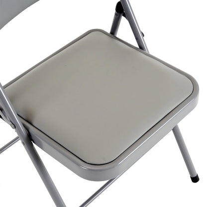 6 Pack Gray Folding Chairs with Padded Seats, Portable Stackable Foldable Chairs for Indoor & Outdoor, Commercial Seat with Metal Frame for Events Office Wedding Party, 330lbs Capacity