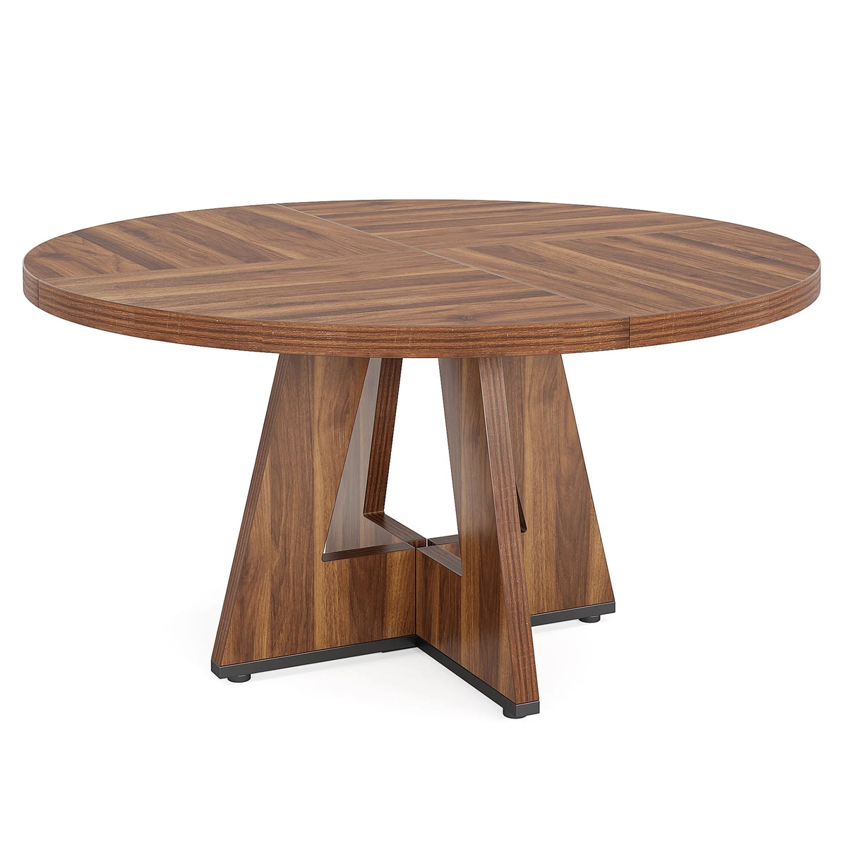 MAYEERTY Round Dining Table for 4, 47" Wood Kitchen Table Farmhouse Dinner Table