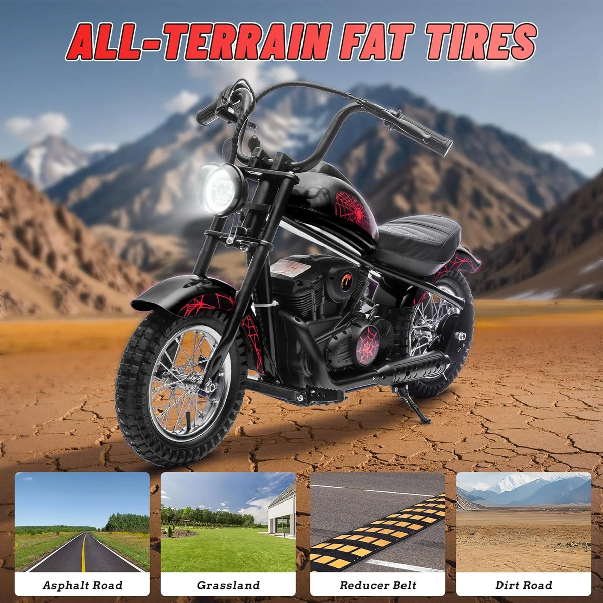 Electric Dirt Bike for Kids, 24V Motor Kids Dirt Bike, Cuoote 250W Ride On Motorcycle up to 15 mph, 150 lb Max Weight, Twist Throttle, Power Display, Rear Suspension, Hand Brake