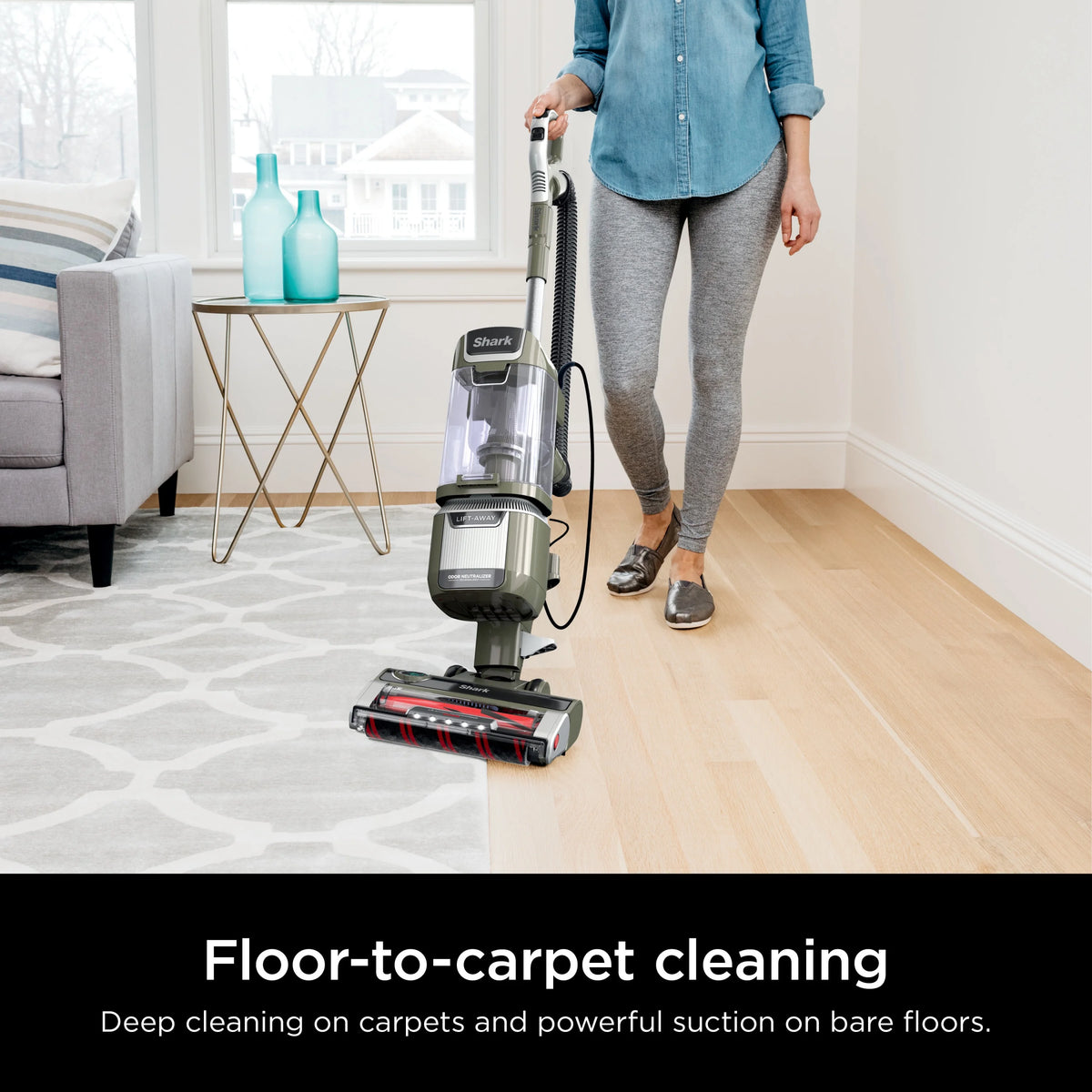 Shark Upright Vacuum, Rotator Pet Lift-Away ADV, Pet Friendly, Bagless, DuoClean PowerFins HairPro Brushroll, HEPA Filter, Hard Floor and Carpet, Swivel Steering, LED Lights, LA700, Sage
