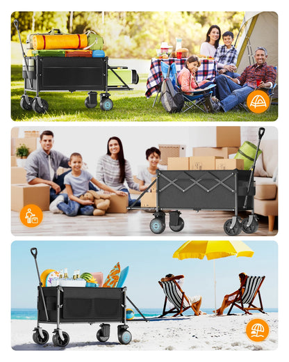 KEESTP Electric Utility Wagon, 300W Motor,Foldable Cart with All Terrain Wheel for Camping/Gardening/Shopping