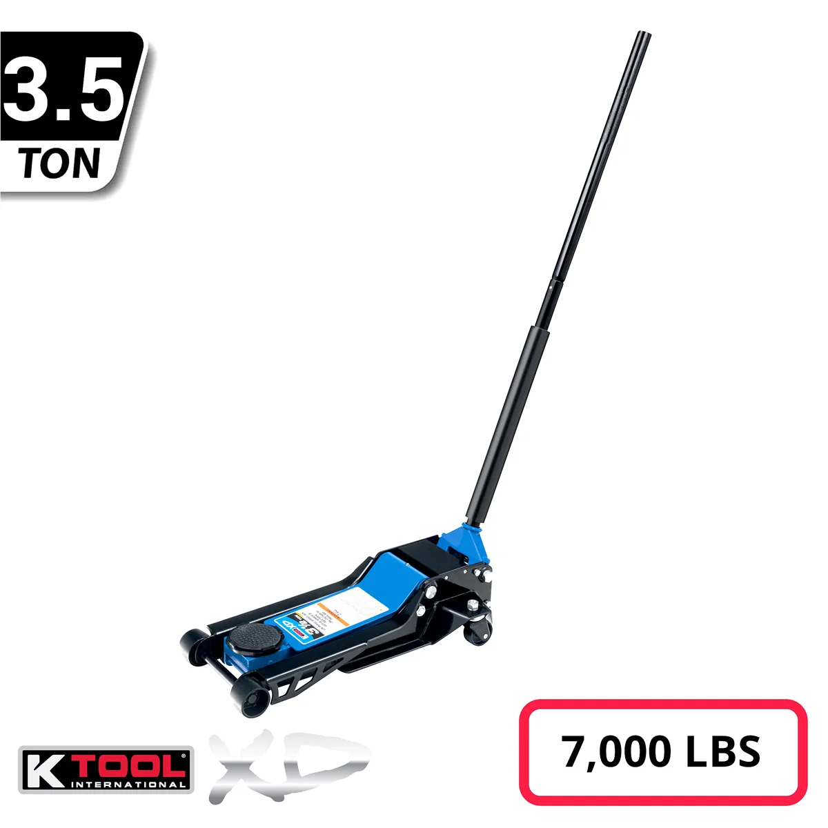 K-Tool INT022 3.5 Ton Low Profile Service Jack; Dual Pump Piston