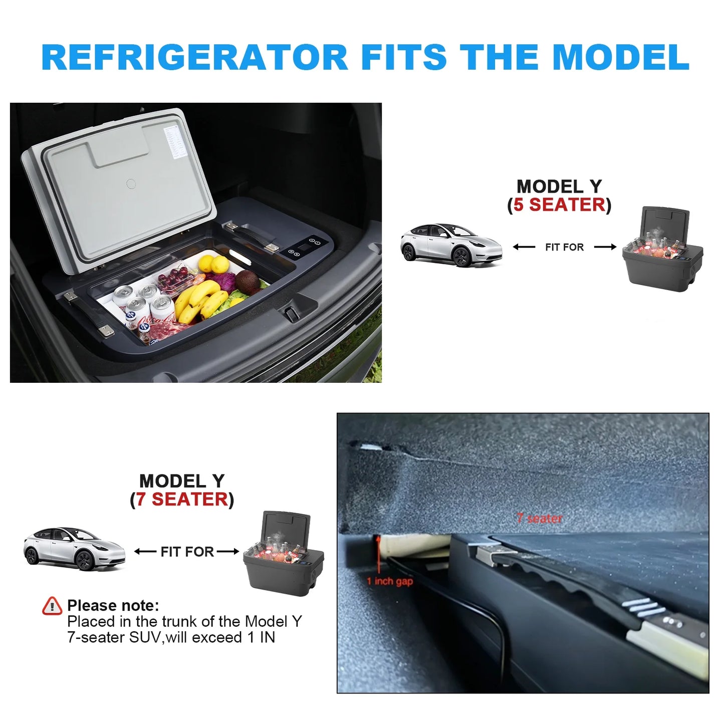 Chery Industrial Portable Car Refrigerator for Tesla Model Y, 35qt(33L) Car Freezer