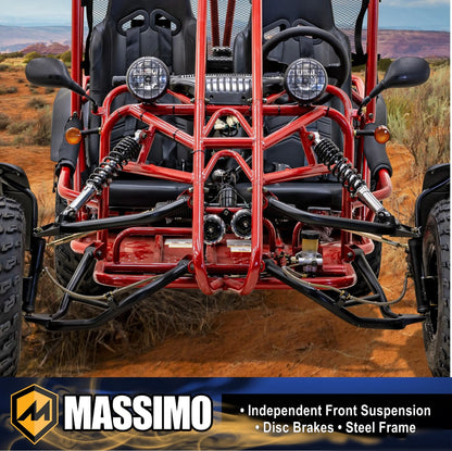 Massimo GKA 200 169cc EFI Adult Go Kart with 10HP Engine, 2WD Off-Road Go Cart, Dual Seats, Red