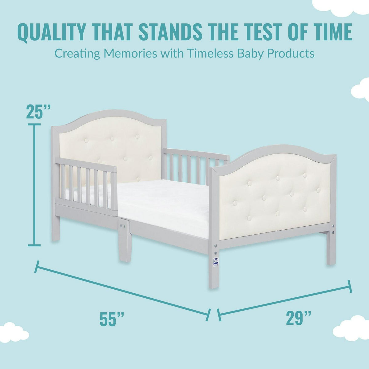 Dream On Me Zinnia Toddler Bed. Grey